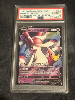 Dark Sylveon V SWSH134 PSA 10 Celebrations Collection Pokemon Card - Image 1