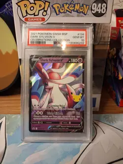 2021 POKEMON SWSH PROMO CELEBRATIONS COLLECTION #134 DARK SYLVEON V PSA 10 - Image 1