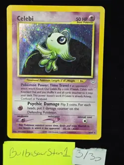 Celebi 03/64 Neo Revelation Holo MP to HP Ungraded Pokemon Card - Image 1