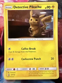 Detective Pikachu - SM Promos SM190 LP-NM Pokemon card - Image 1