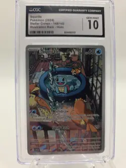 Pokemon Squirtle TCG Illustration Card 148/142 Stellar Crown - CGC 10 English - Image 1