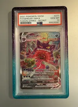 Gengar VMAX Alternate Art Secret 271/264 Swsh08: Fusion Strike Holo Card PSA 10 - Image 1