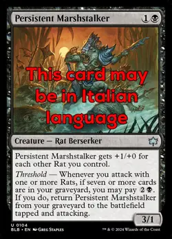 MTG PERSISTENT MARSHSTALKER FOIL EXC - CACCIAPALUDI OSTINATO 104 - BLB - MAGIC - Image 1