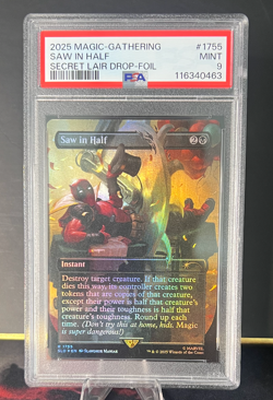 Saw In Half #1755 2025 Magic The Gathering Deadpool Secret Lair Drop PSA 9 #175 - Image 1