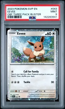 2023 POKEMON SVP EN-SV BLACK STAR PROMO #043 EEVEE PSA 9 - Image 1