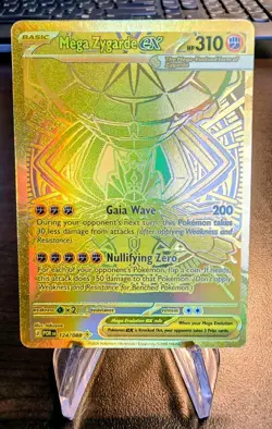 Mega Zygarde GOLD ex 124/088 Me03: Perfect Order Pokemon TCG Mega Hyper Rare - Image 1