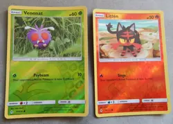 VENONAT & LITTEN 10 & 26/214 REVERSE HOLO Sun & Moon Unbroken Bonds POKEMON 2019 - Image 1
