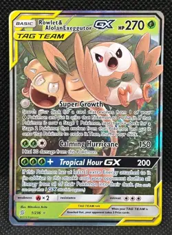 Rowlet & Alolan Exeggutor GX - SM Unified Minds 1/236 Tag Team 2016 Pokemon - Image 1