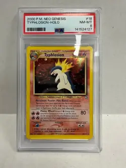 Pokemon TCG Neo Genesis Typhlosion 18/111 Holo PSA 8 - Image 1