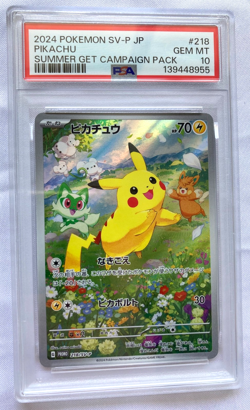 2024 POKEMON JPN SV-P PROMO #218 PIKACHU PSA 10 - Image 1