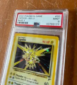 2000 Pokemon Zapdos 20/130 Base Set 2 Rare Holo PSA 9 MINT - Image 2