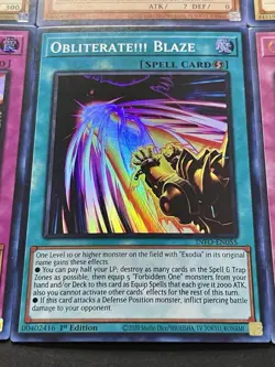 Exodia Full 5 Piece Set + Incarnate + Obliterate!!! + Blaze + Rage | YuGiOh! - Image 5