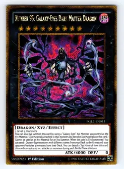 Yugioh Number 95: Galaxy-Eyes Dark Matter Dragon PGL2-EN015 Gold - NM 💎 - Image 1