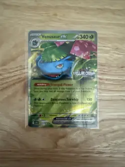 Pokemon TCG Venusaur ex 001/142 2024 Stellar Crown Stamped Promo Card - LP - Image 1