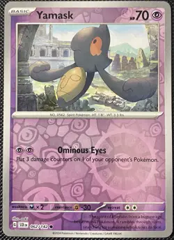 Yamask 062/142 Sv07: Stellar Crown Reverse Holo - Pokemon Card - Image 1