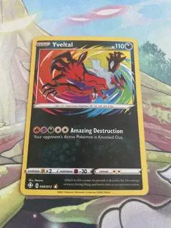 Yveltal 046/072 Shining Fates Amazing Rare Holo Pokemon Card NM - Image 1