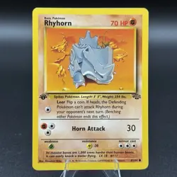 Rhyhorn 61/64 1st Edition Jungle Pokemon Card - Image 1