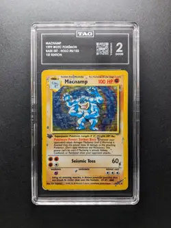 1999 Pokemon MACHAMP - 8/102 - Holo - Base Set - TAG 2 - Image 1