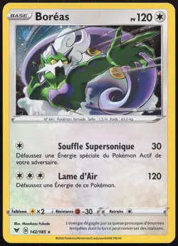 Carte Pokemon Boreas 142/185 Holo Voltage Eclatant Francais - Image 1