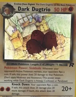 Dark Dugtrio 6/82 Holo Team Rocket LP- Pokemon Vintage - Image 2