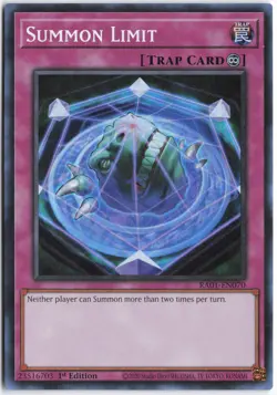 Yugioh - Summon Limit RA01-EN070 1st Edition - 25th Anniversary Rarity Collectio - Image 1