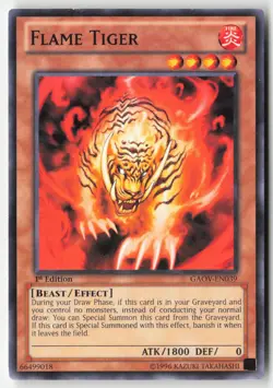 Yugioh - Flame Tiger GAOV-EN039 1st Edition - Galactic Overlord - Image 1