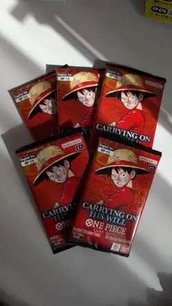 One Piece Carrying On His Will OP-13 Five 5 Booster Packs Lot English K - Image 1