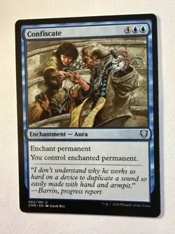 Confiscate 62 CMR Commander Legends MTG Aura Blue Uncommon Rex NM - Image 1