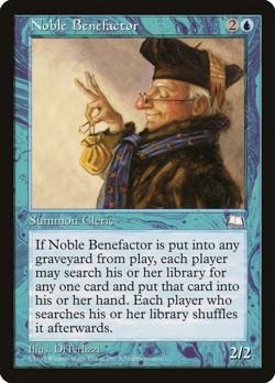 Noble Benefactor 44 WTH Weatherlight MTG Blue Vintage 1997 DiTerlizzi Cleric NM - Image 1
