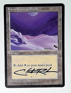 1x V1168: Snow-Covered Plains: HP: Ice Age: Signed/Autographed: Christopher Rus - Image 1