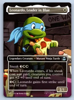 MTG Leonardo Leader in Blue Borderless Normal U Teenage Mutant Ninja Turtles TMT - Image 1