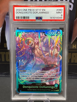 2024 One Piece ST17 EN OP01-060 Donquixote Doflamingo Leader Alt Art PSA 9 MINT - Image 1
