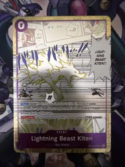 One Piece TCG Lightning Beast Kiten OP15-076 UC Dash Pack Near Mint - Image 1