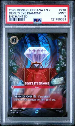 2025 DISNEY LORCANA EN 7-ARCHAZIA'S ISLAND ENCHANTED DEVIL'S EYE DIAMOND PSA 9 - Image 1