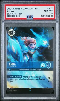 2024 DISNEY LORCANA EN 4-URSULA'S RETURN ENCHANTED ANNA - TRUE-HEARTED PSA 8 - Image 1