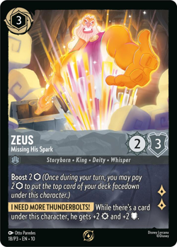 Zeus - Missing His Spark (Foil) - Disney Lorcana Promo Cards - Image 1