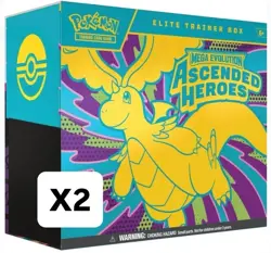 x2 Pokemon - Mega Evolution - Ascended Heroes Elite Trainer Box ETB (TWO BOXES) - Image 1