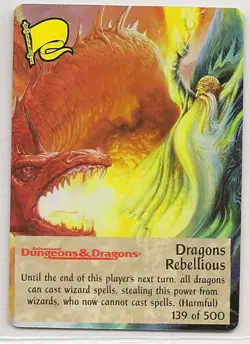 Spellfire 4th Edition Card M/NM 139/500 Dragons Rebellious - Image 1