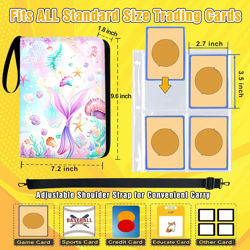 Card Binder 4-Pocket, 400 Pockets Trading Card Binder with 50 Removable Double-S - Image 3