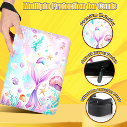 Card Binder 4-Pocket, 400 Pockets Trading Card Binder with 50 Removable Double-S - Image 5