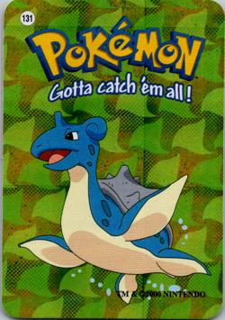 Lapras 131/Ash Pokemon Vending Prism Holo Sticker Card - Image 1