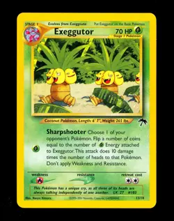 2001 Pokemon EXEGGUTOR Southern Islands PROMO Non Holo Set Card 13/18 Rare WotC - Image 1