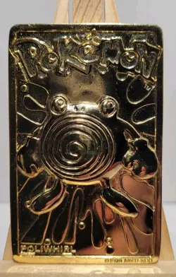 POLIWHIRL 1999 Pokemon Gold Plated Card Nintendo Burger King - Image 1