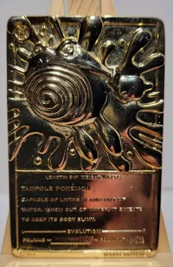 POLIWHIRL 1999 Pokemon Gold Plated Card Nintendo Burger King - Image 2