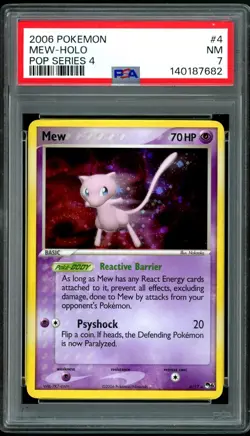 2006 Mew Holo 4/17 POP Series 4 Pokemon Card PSA 7 #4 Low POP - Image 1