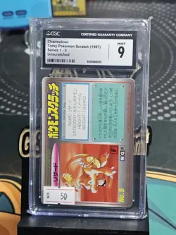 1997 Pokemon Tomy Scratch Card Charmeleon Unscratched CGC 9 - Image 1