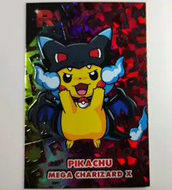 Pikachu Mega Charizard X Poncho Rainbow Holo Pokemon Rocket Card Database - Image 1