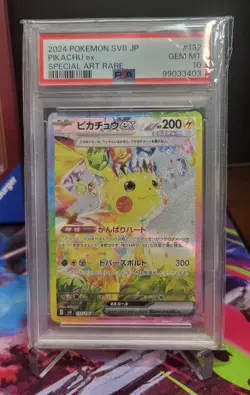 PSA 10 Pikachu ex SAR 132/106 Super Electric Breaker sv8 Pokemon Card Japanese - Image 1
