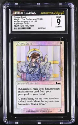 MTG Tragic Poet Foil Signed Hoover CGC MINT 9 highest graded Urza's Legacy - Image 1
