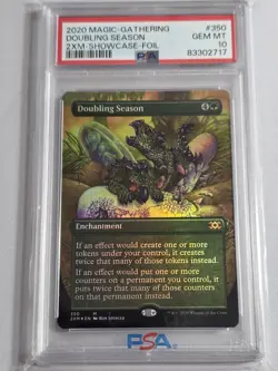 2020 MTG DOUBLE MASTERS Borderless FOIL #350 DOUBLING SEASON PSA 10 - Image 1